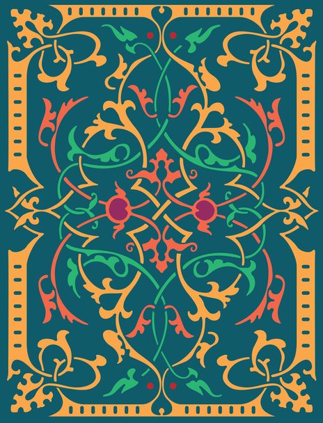 Oriental ornament vector design in colorful seamless pattern - Vector, Image