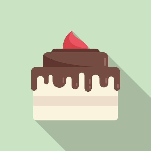Creative cake icon flat vector. Happy party - Vektor, Bild