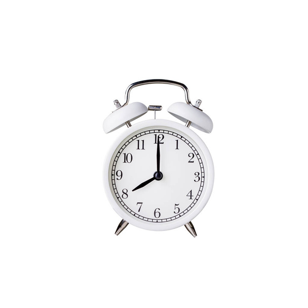 Alarm clock isolated on white background. Time concept. - Foto, afbeelding