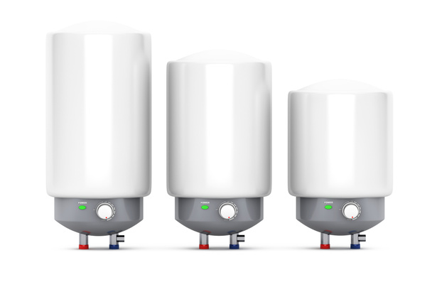 drie moderne automatische Warmwatertoestellen  - Foto, afbeelding