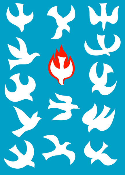 holubice Ducha svatého sada - Vektor, obrázek