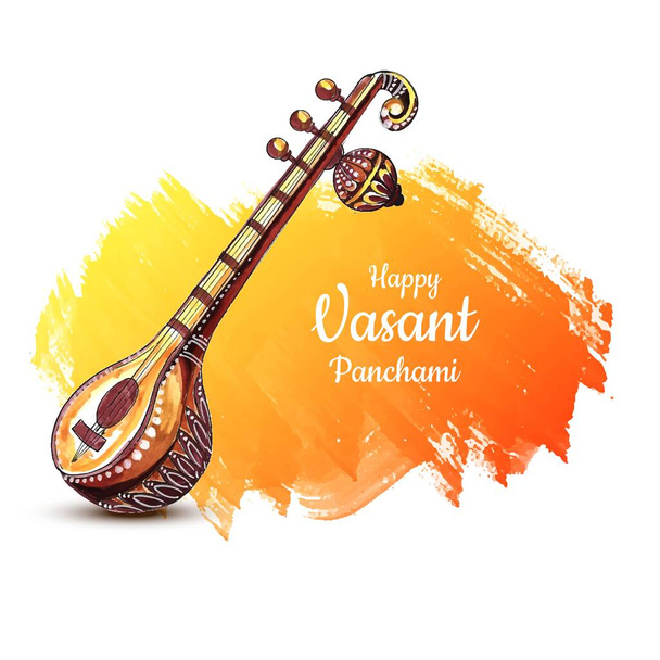 Hermoso festival indio vasant panchami tarjeta fondo - Vector, Imagen