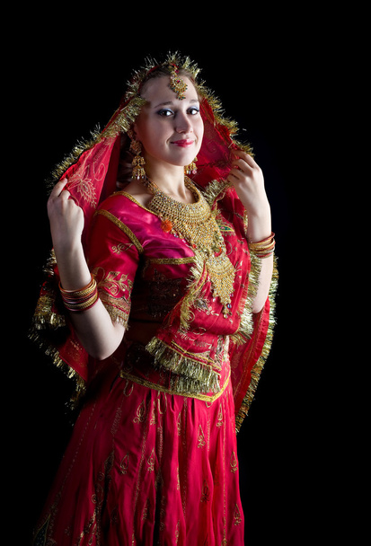 Girl look at you - traditional indian costume - Foto, Imagem