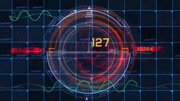 Animated Digital Dashboard.Visionary dashboard for data analysis. Futuristic display of graphs and charts. Technological pattern with a computer program dashboard. Abstract high tech circuit.  - Filmmaterial, Video