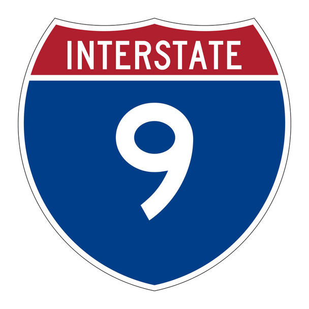 Interstate highway 9 road sign  - Photo, Image