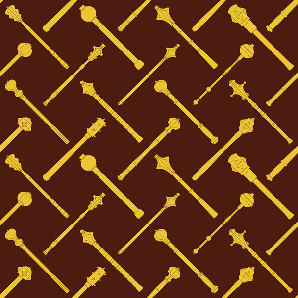 Seamless pattern with ancient battle Maces for your project - Vektör, Görsel