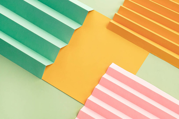 Складной бумажный фон Zig Zag, цветной бумажный узор Zigzag - Фото, изображение