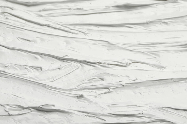 Texture of white oil paint as background, closeup - Fotoğraf, Görsel