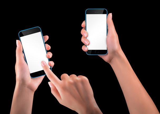 ruka drží černý smartphone s prázdnou obrazovkou - Fotografie, Obrázek