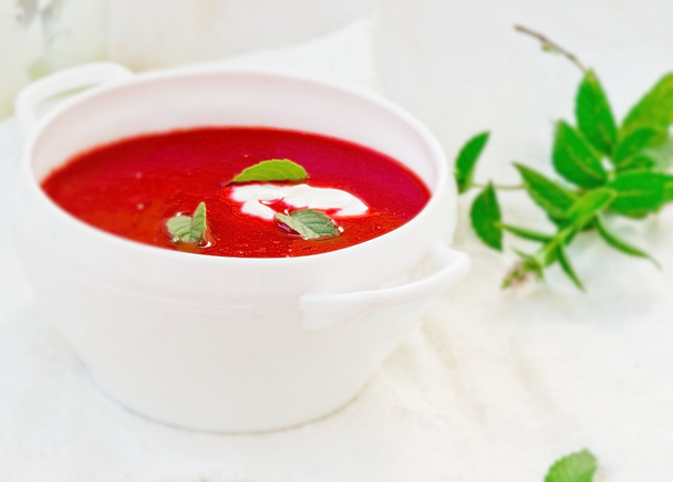 beetroot  and tomato creamy  diet soup  - Photo, Image