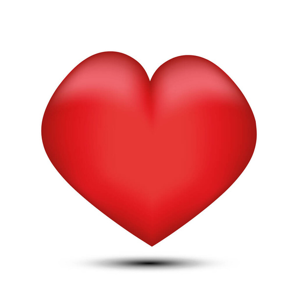Red heart on white background. Vector - Вектор, зображення