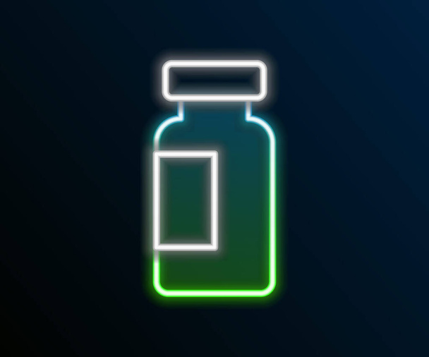 Leuchtende Neon Line Reagenzglas und Kolben chemischen Labortest Symbol isoliert auf schwarzem Hintergrund. Laborgläser. Buntes Rahmenkonzept. Vektor - Vektor, Bild