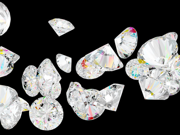 Діаманти або дорогоцінні камені ізольовані на чорному
 - Фото, зображення