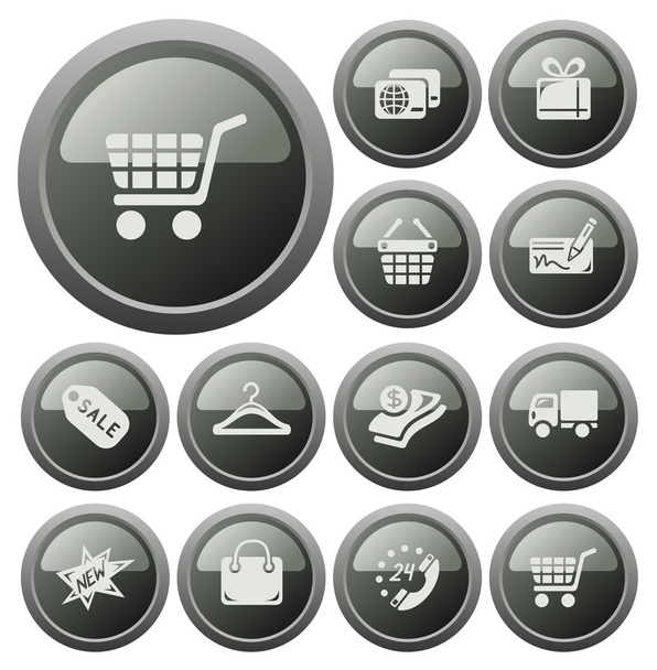 Shopping buttons - Vektor, kép