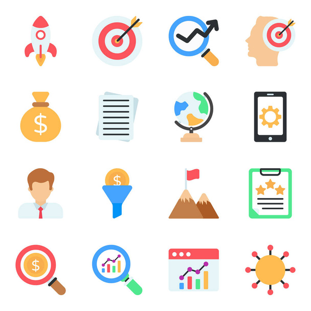 A pack of marketing is expressing the way to promote your brand.  Available with graphic resources. Use these icons and touch the success skies! - Vector, Image