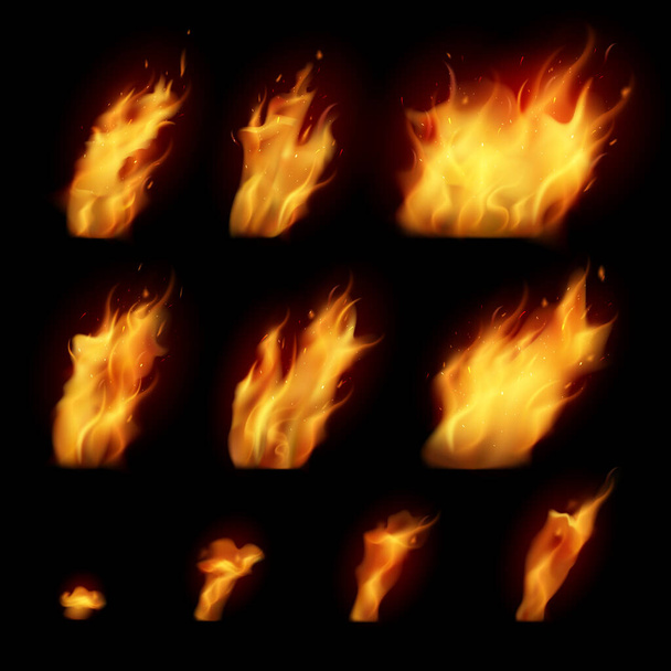 Realistisch vuur aangestoken - Vector, afbeelding