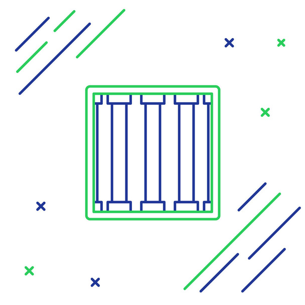 白い背景に隔離されたライン刑務所の窓のアイコン。カラフルなアウトラインコンセプト。ベクトル. - ベクター画像