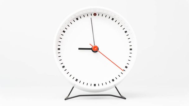Witte klok geïsoleerd op witte achtergrond Showtime 08.59 am, Time concept - Foto, afbeelding