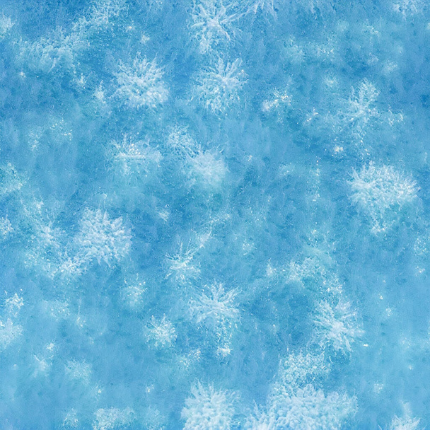 elvont téli háttér, jég és hópelyhek - Fotó, kép