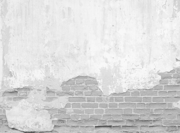 pared de ladrillo blanco, fondo gris - Foto, Imagen