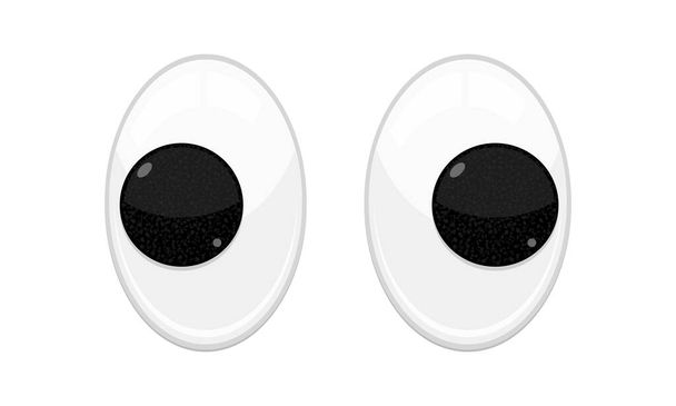 Funny plastic toy eyes set on a white isolated Vector Image