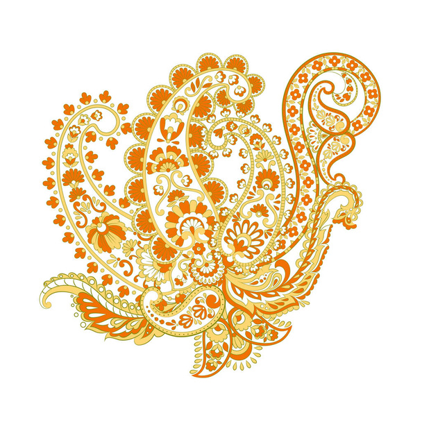Paisley and flowers  vector pattern. floral vintage Illustration - Вектор,изображение