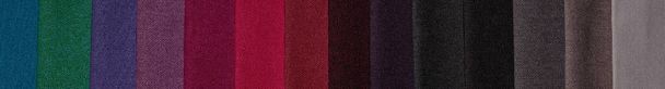 Échantillons de tissus de meubles. Tissu multicolore texture fond. Bannière - Photo, image