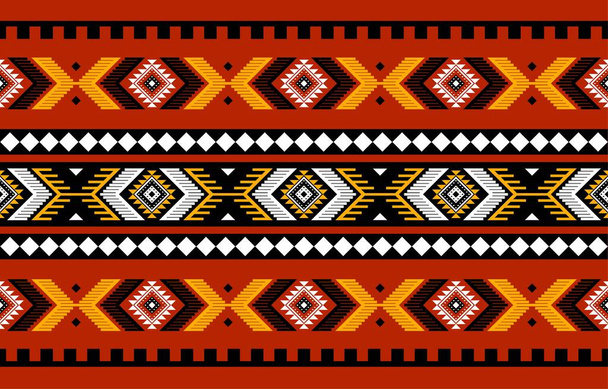 Geometric ethnic oriental seamless pattern traditional Design for background,carpet,wallpaper.clothing,wrapping,Batik fabric,Vector illustration.embroidery style - Sadu, sadou, sadow or sado - Фото, изображение