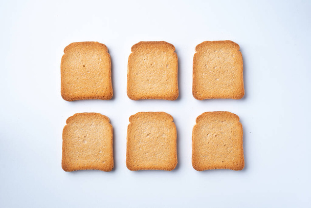 rusks on white background. rusks breakfast concept - Photo, Image