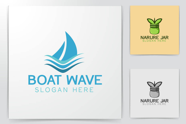 croisière, bateau, bateau, logo maritime Designs Inspiration Isolé sur fond blanc
 - Vecteur, image