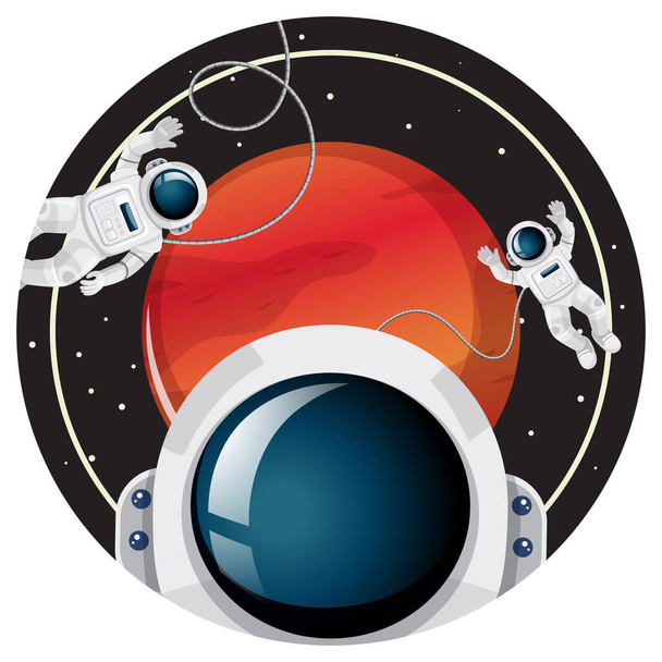 Astronauta w kosmicznej odznaki na białym tle ilustracji - Wektor, obraz