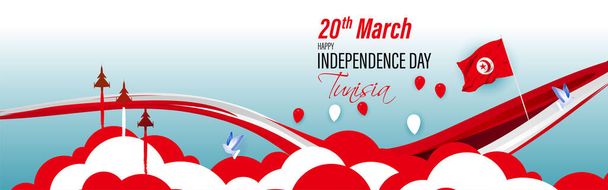 幸せなチュニジア独立記念日のためのベクトルイラスト. - ベクター画像
