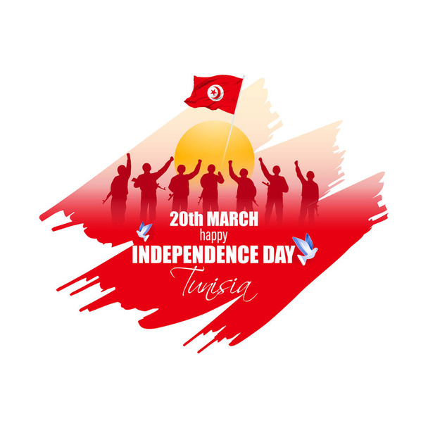 ilustracja wektor szczęśliwy dzień niepodległości Tunezji. - Wektor, obraz