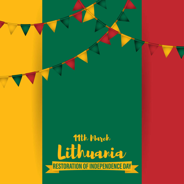 vector illustration for happy restoration of independence day Lithuania - Vector, Image