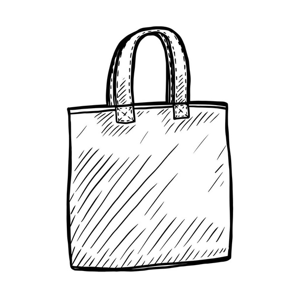 linen handbag doodle vector illustration - Vecteur, image