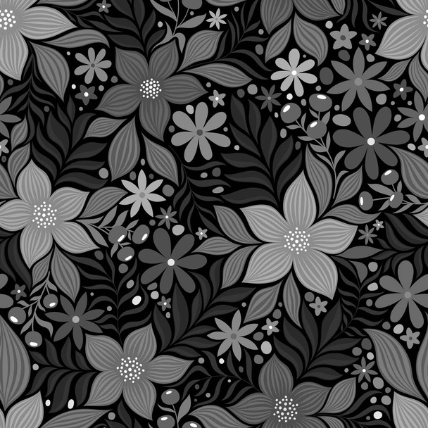 SEAMLESS PATTERN WITH GRAY COLORS ON A BLACK BACKGROUND IN VECTOR - Vektori, kuva