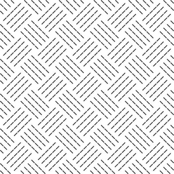 Seamless geometric diagonal dash lines pattern. White textured background. Vector art. - Vector, Image