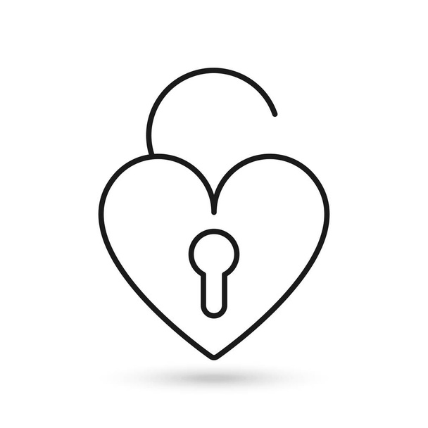 Open Love Lock Romance Glyph Icon - Vektor, Bild