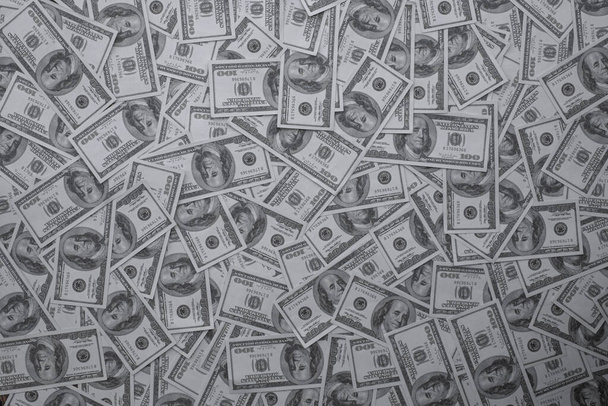 Ομάδα των χρημάτων στοίβα των 100 δολαρίων ΗΠΑ χαρτονομίσματα ένα μεγάλο μέρος της υφής φόντου - Φωτογραφία, εικόνα