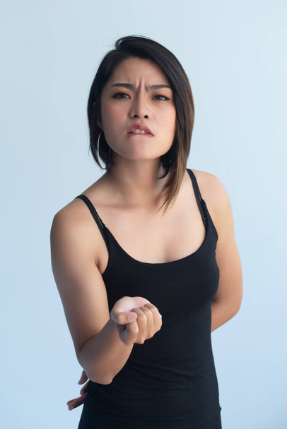 upset angry frustrated southeast asian woman with aggressive body expression - Foto, Imagem