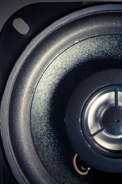 Close up shot of a new car audio speaker. - Φωτογραφία, εικόνα