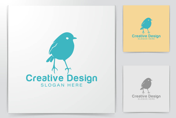 Robin madár. Imádom a madár logó ötleteket. Inspirációs logó tervezés. Sablon Vektor Illusztráció. Elszigetelt fehér háttér - Vektor, kép