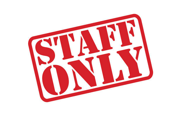 STAFF ONLY Rubber Stamp vector over a white background. - Vector, Image