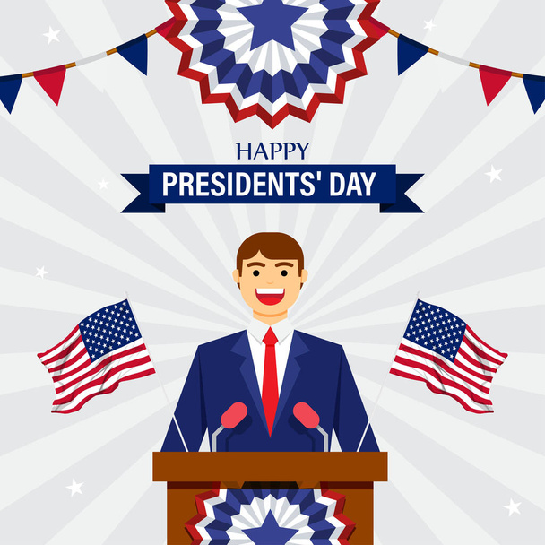 vector illustration for happy  president day - Vector, Image