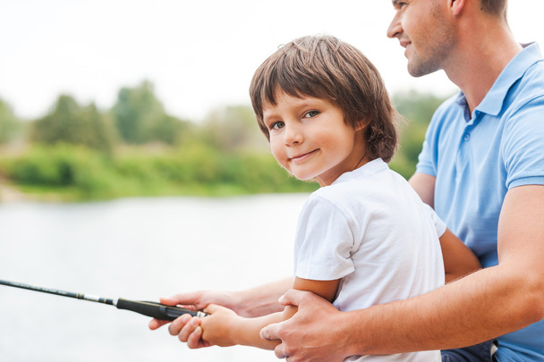 Fishing with father - Zdjęcie, obraz