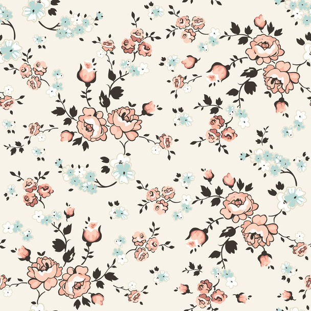 Vintage Floral Background - seamless pattern - Vector, Imagen