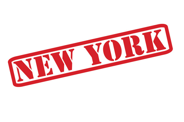 NEWYORK vector de texto de sello de goma roja sobre un fondo blanco
. - Vector, Imagen