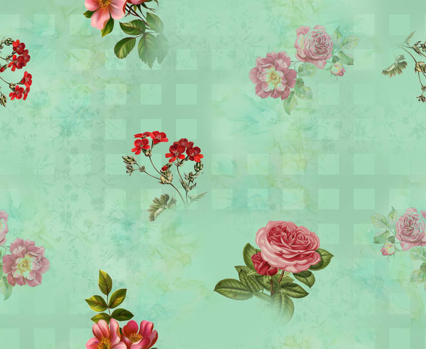 Beautifull flower allover design with multicolor matching - Foto, Imagem