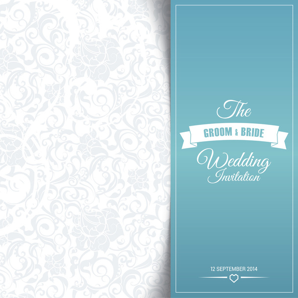 Cartão de convite de casamento editável com chevron fundo
 - Vetor, Imagem