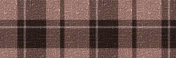 古典的な冬のタータンはシームレスなエッジ境界を果たした。現代のギンガムチェッカーのトリムの背景。織りスコットランドの男性ツイード効果リボンバナー.  - 写真・画像